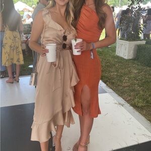 Hello Molly - Orange one shoulder midi dress